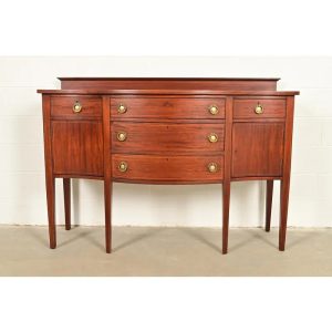 Baker Furniture Style Federal Inlaid Mahogany Sideboard Credenza