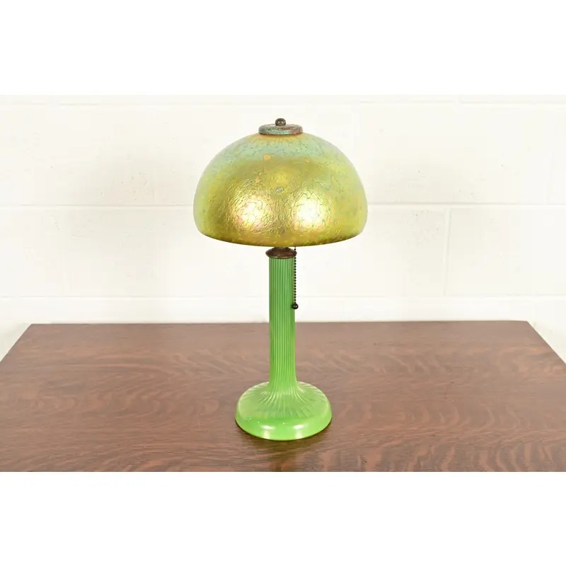 Louis Comfort Tiffany Favrile Art Glass Table Lamp or Desk Lamp, Circa 1910