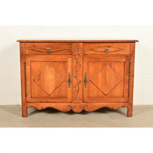 Ethan Allen French Provincial Louis XV Carved Solid Maple Sideboard or Bar Cabinet