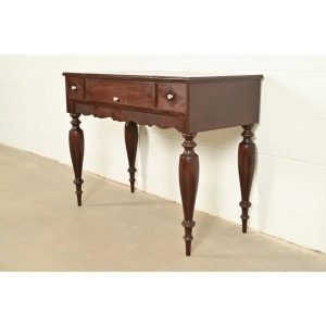 Grand Rapids Chair Co. Antique Victorian Carved Mahogany Spinet Desk, Circa 1900