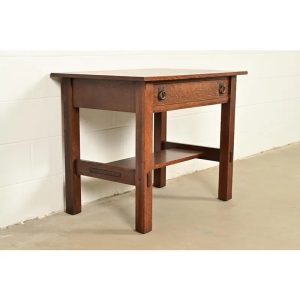 Lifetime Furniture Antique Mission Oak Arts & Crafts Desk or Library Table, Circa 1910