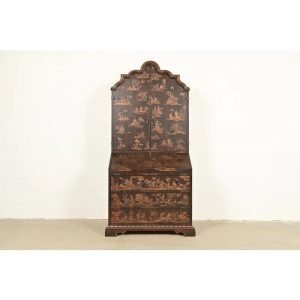 Baker Furniture McMillen Collection Venetian Chinoiserie Bureau With Secretary Desk