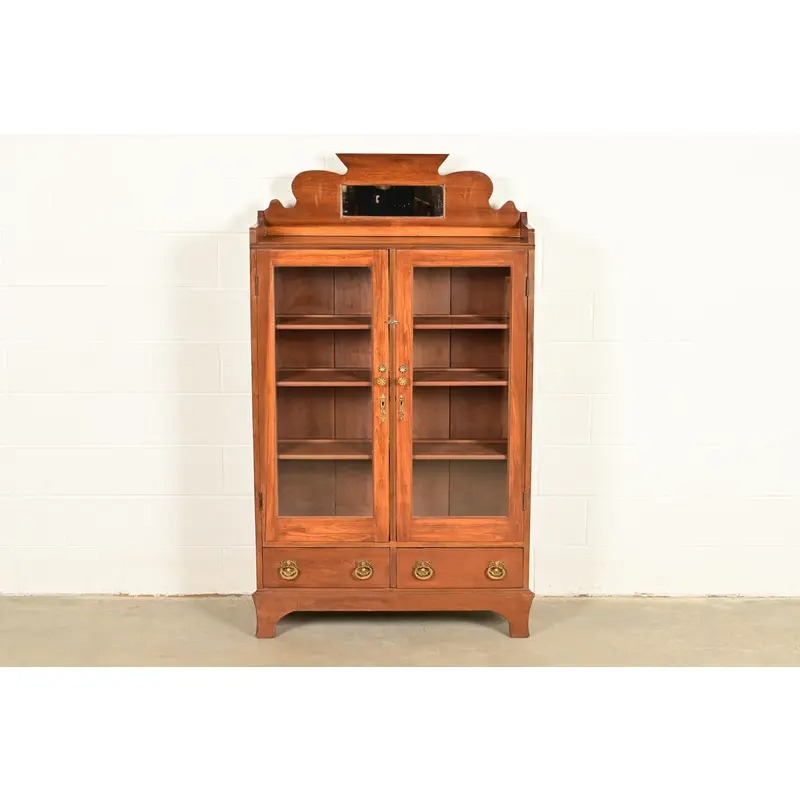 Antique Victorian Carved Walnut Bookcase, Circa 1890s - Image 2
