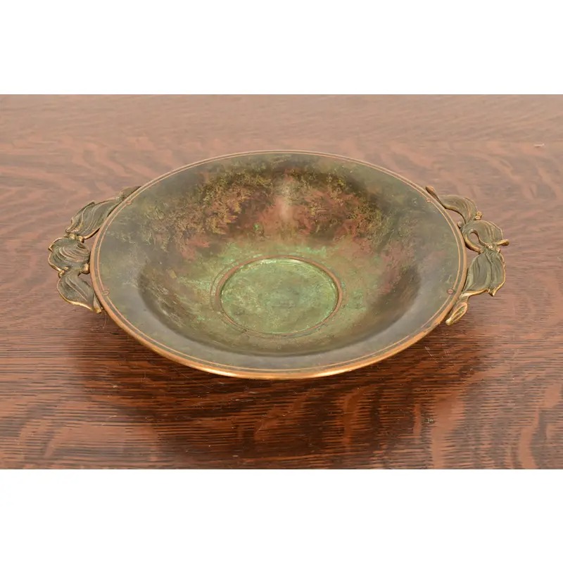 Carl Sorensen Art Deco Verdigris Bronze Centerpiece Bowl or Fruit Bowl - Image 2