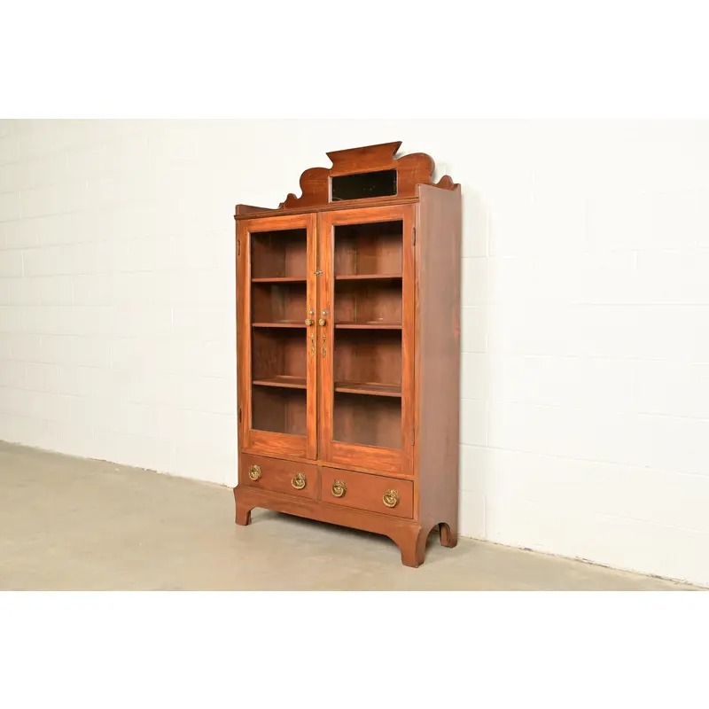 Antique Victorian Carved Walnut Bookcase, Circa 1890s - Image 3