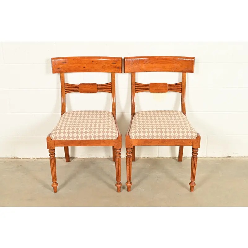 Baker Furniture English Regency Carved Maple Side Chairs or Dining Chairs, Pair - Image 3