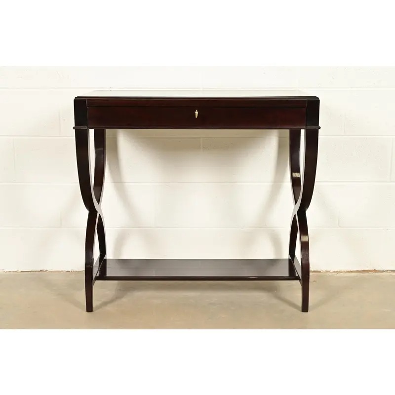 Councill Modern Regency Dark Mahogany Writing Desk or Console Table - Image 3