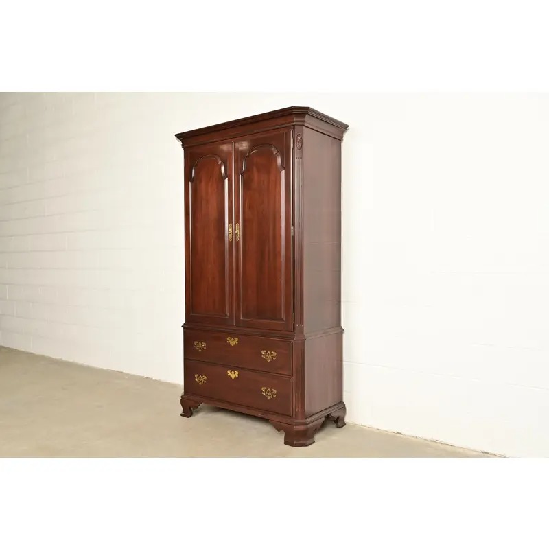 Ethan Allen Georgian Solid Cherry Wood Armoire Dresser or Gentleman's Chest - Image 3
