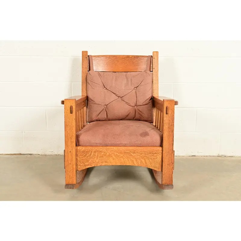 Harden Furniture Antique Mission Oak Arts & Crafts Rocking Chair, Circa 1910 - Image 3