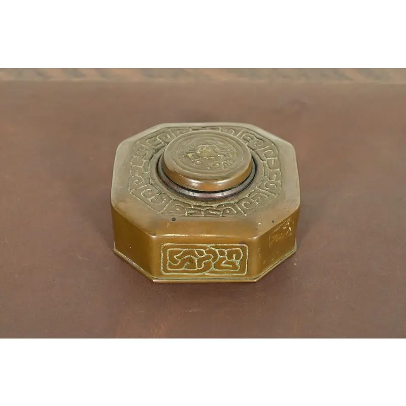 Tiffany Studios New York Zodiac Pattern Bronze Inkwell - Image 3