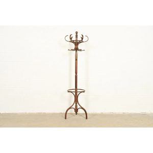 Thonet Style Antique Bentwood Hall Tree Coat and Hat Floor Standing Rack, Circa 1900