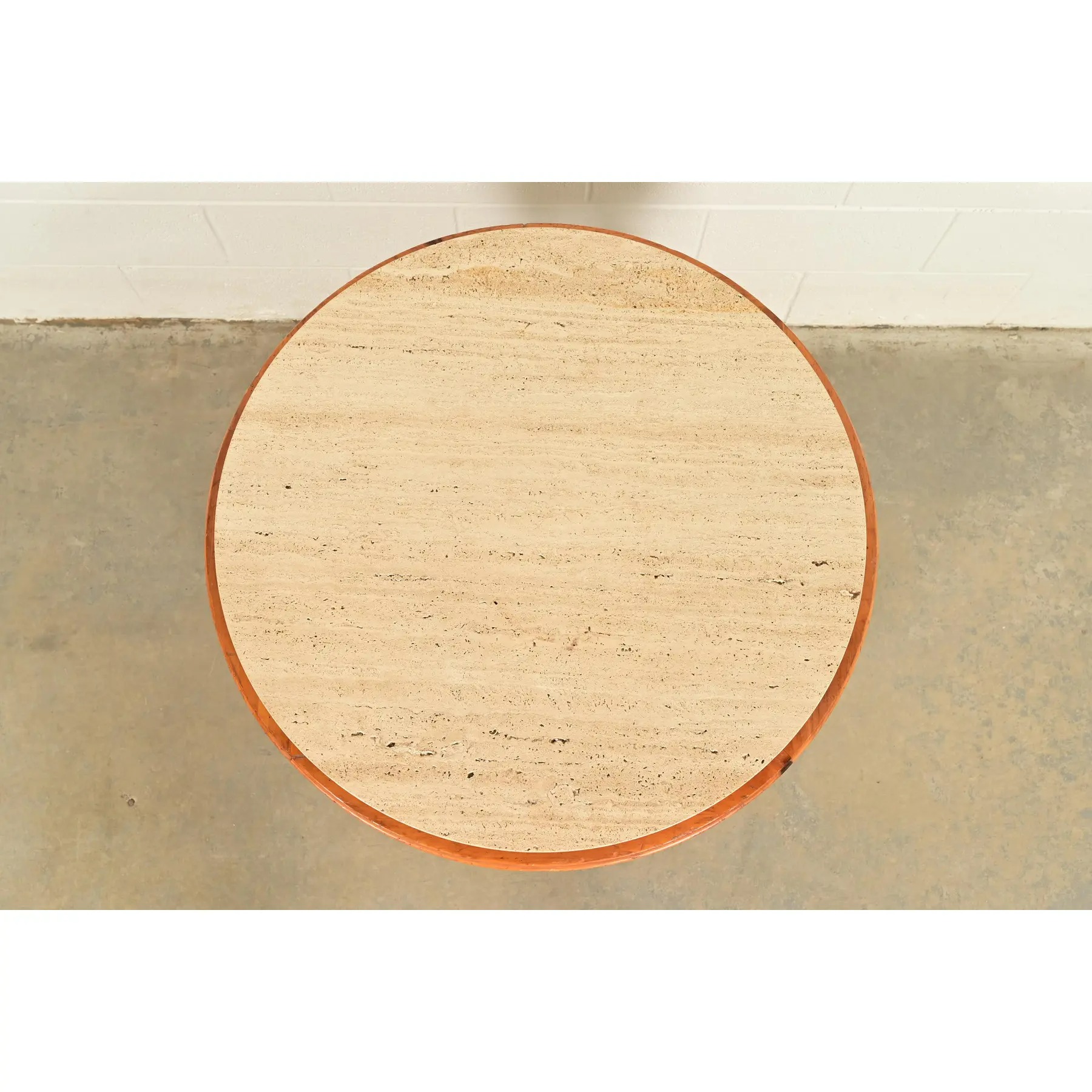Baker Furniture Italian Provincial Pine and Travertine Top Tea Table or Center Table - Image 5