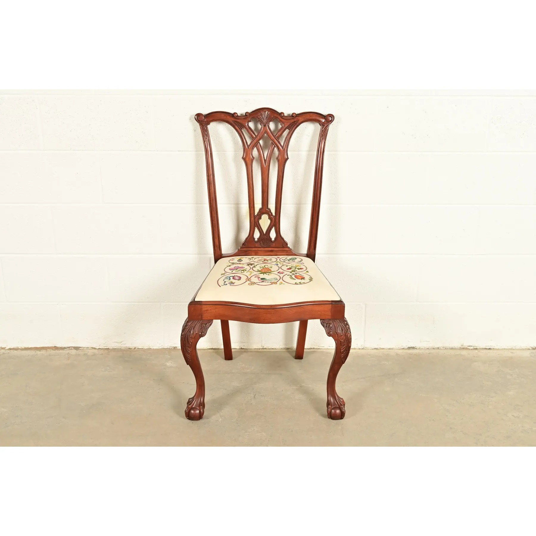 Baker Furniture Style Chippendale Carved Mahogany Side Chair or Dining Chair - Image 2