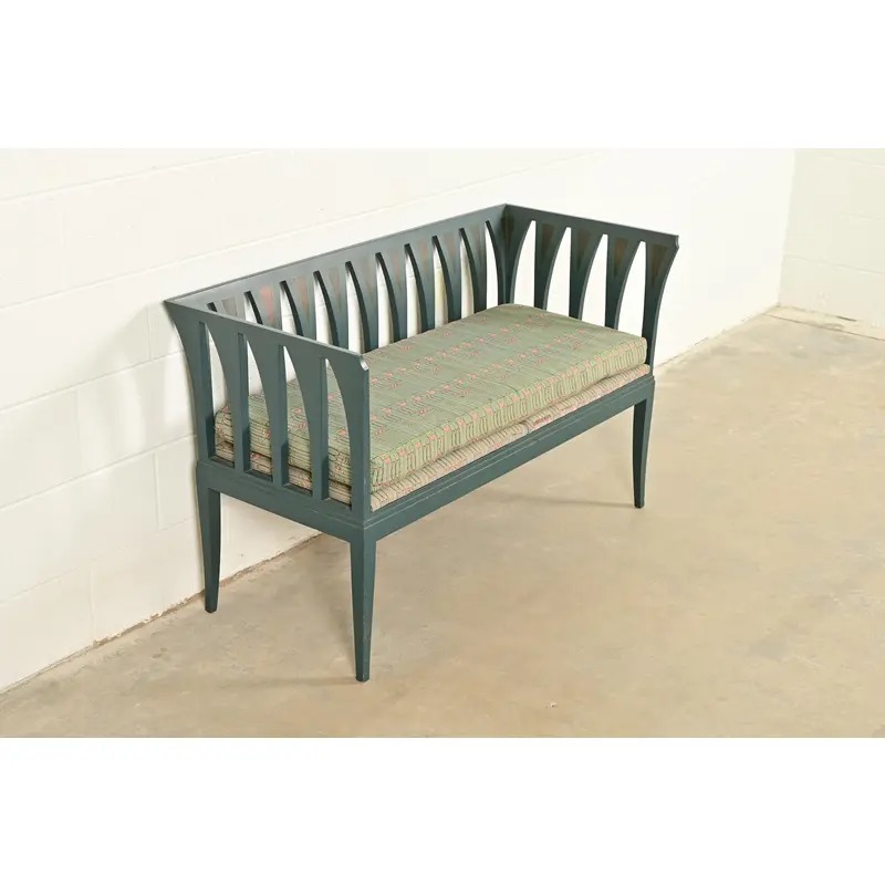 Eliel Saarinen Cranbrook "The Blue Settee" Art Nouveau Settle Sofa or Bench - Image 4