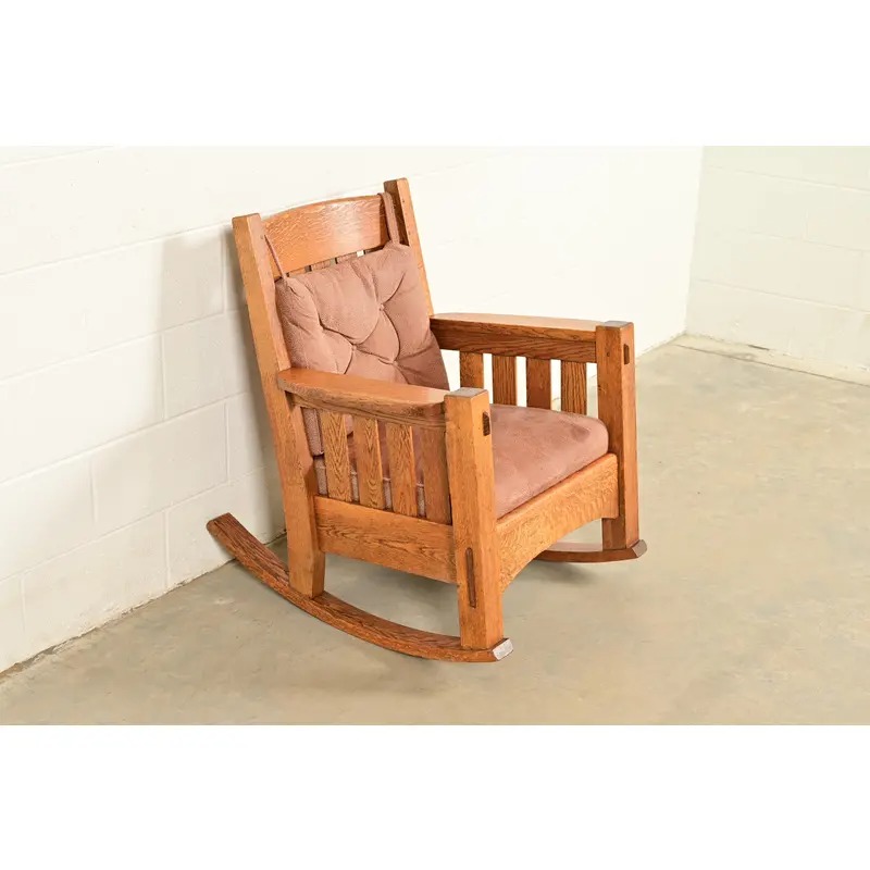 Harden Furniture Antique Mission Oak Arts & Crafts Rocking Chair, Circa 1910 - Image 4