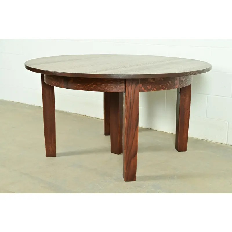 Stickley Antique Mission Oak Arts & Crafts Extension Dining Table, Newly Refinished - Image 4