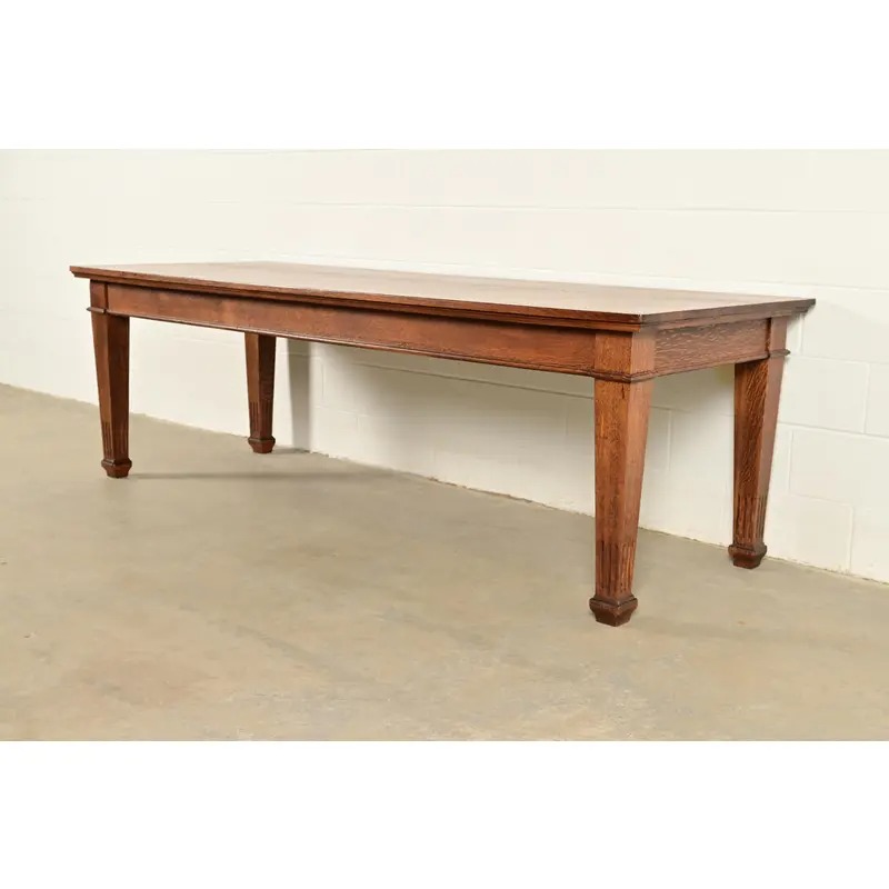 Stickley Brother's Style Antique Mission Oak Arts & Crafts Harvest Dining Table, Newly Refinished - Image 4
