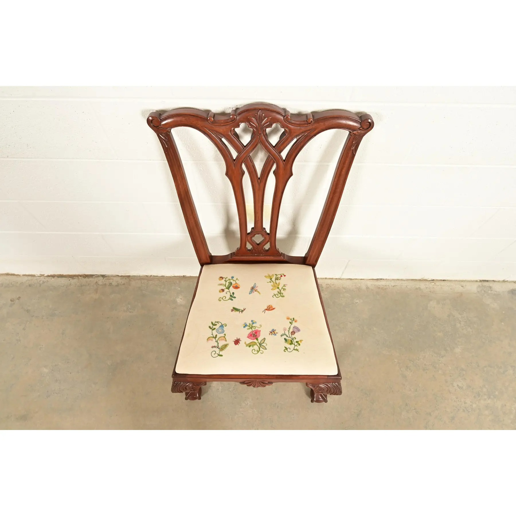 Baker Furniture Style Chippendale Carved Mahogany Side Chair or Dining Chair - Image 5