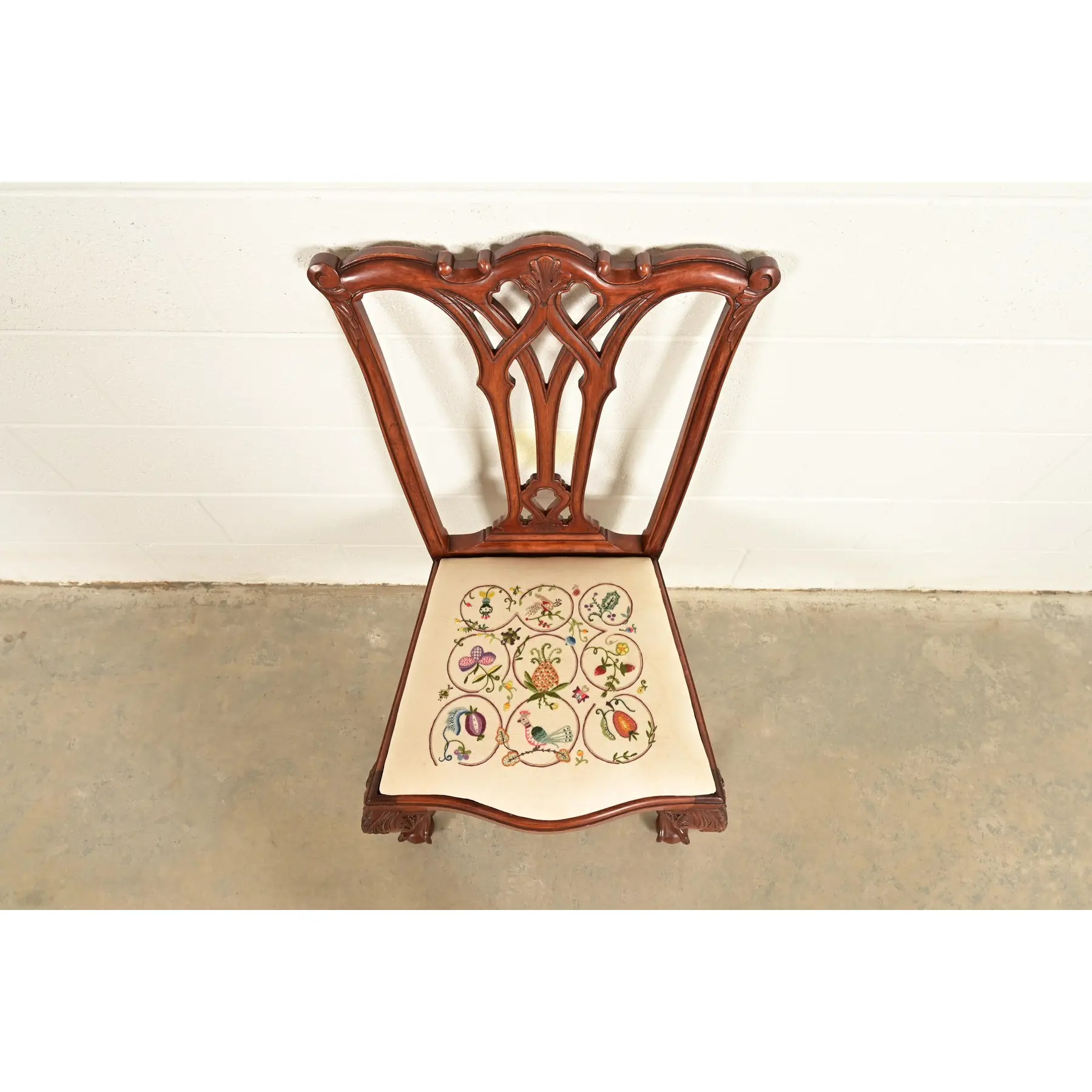 Baker Furniture Style Chippendale Carved Mahogany Side Chair or Dining Chair - Image 5