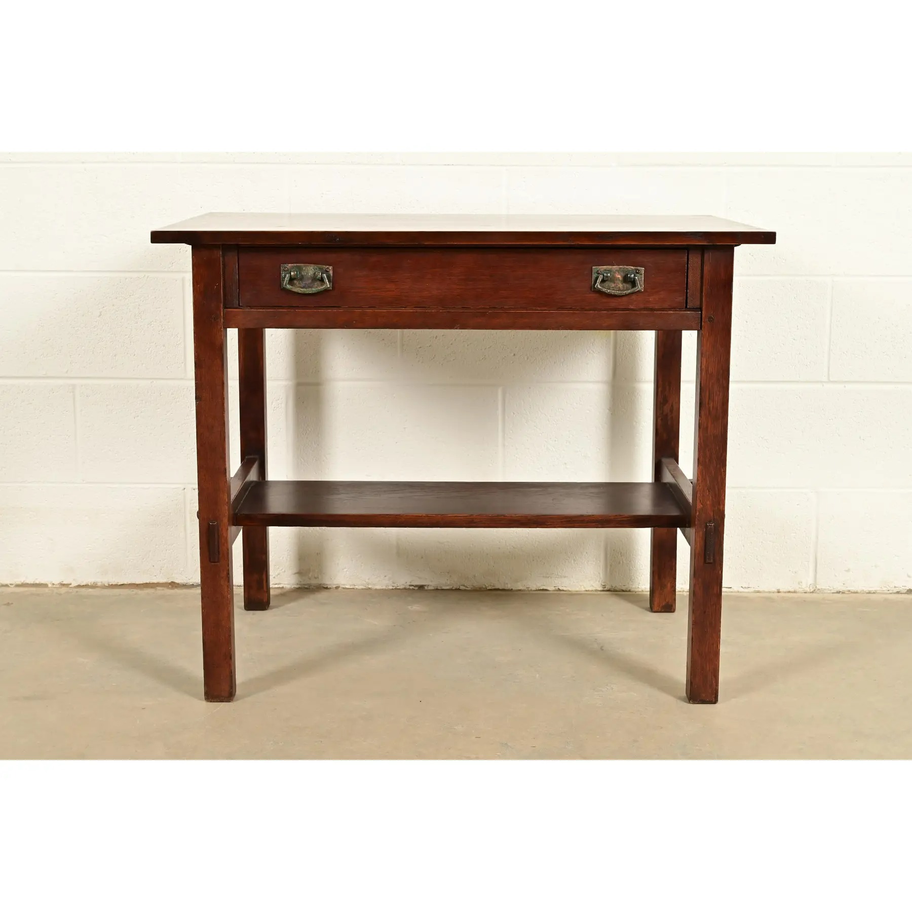 L. & J. G. Stickley Antique Mission Oak Arts & Crafts Writing Desk or Library Table, Circa 1910 - Image 2