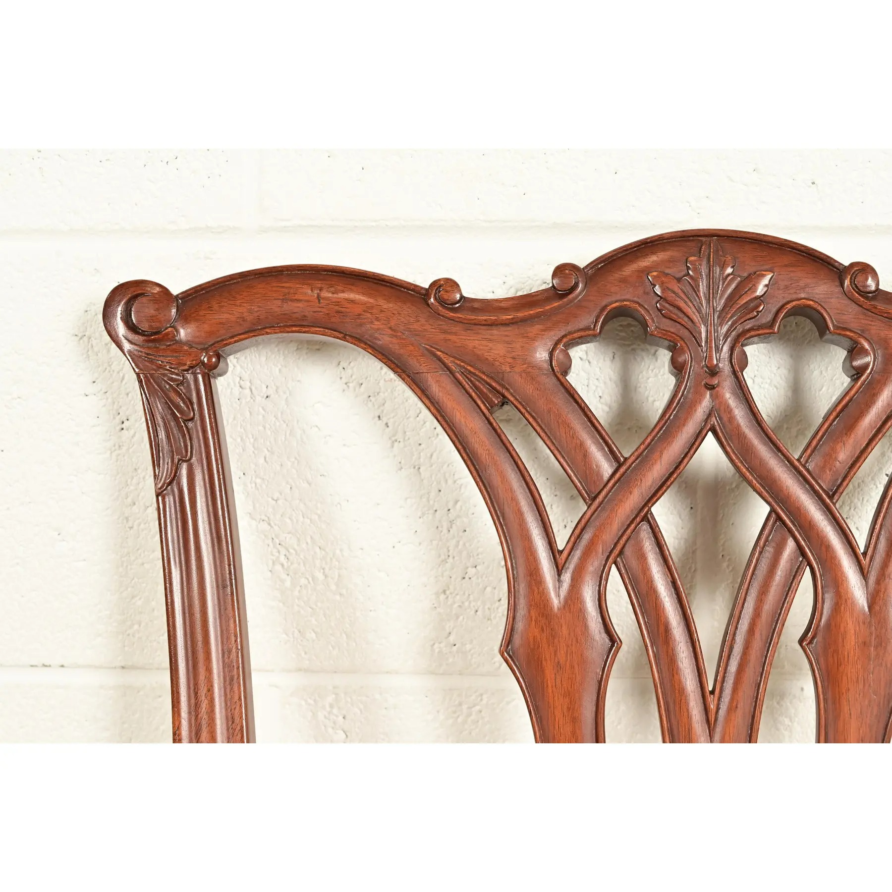 Baker Furniture Style Chippendale Carved Mahogany Side Chair or Dining Chair - Image 6