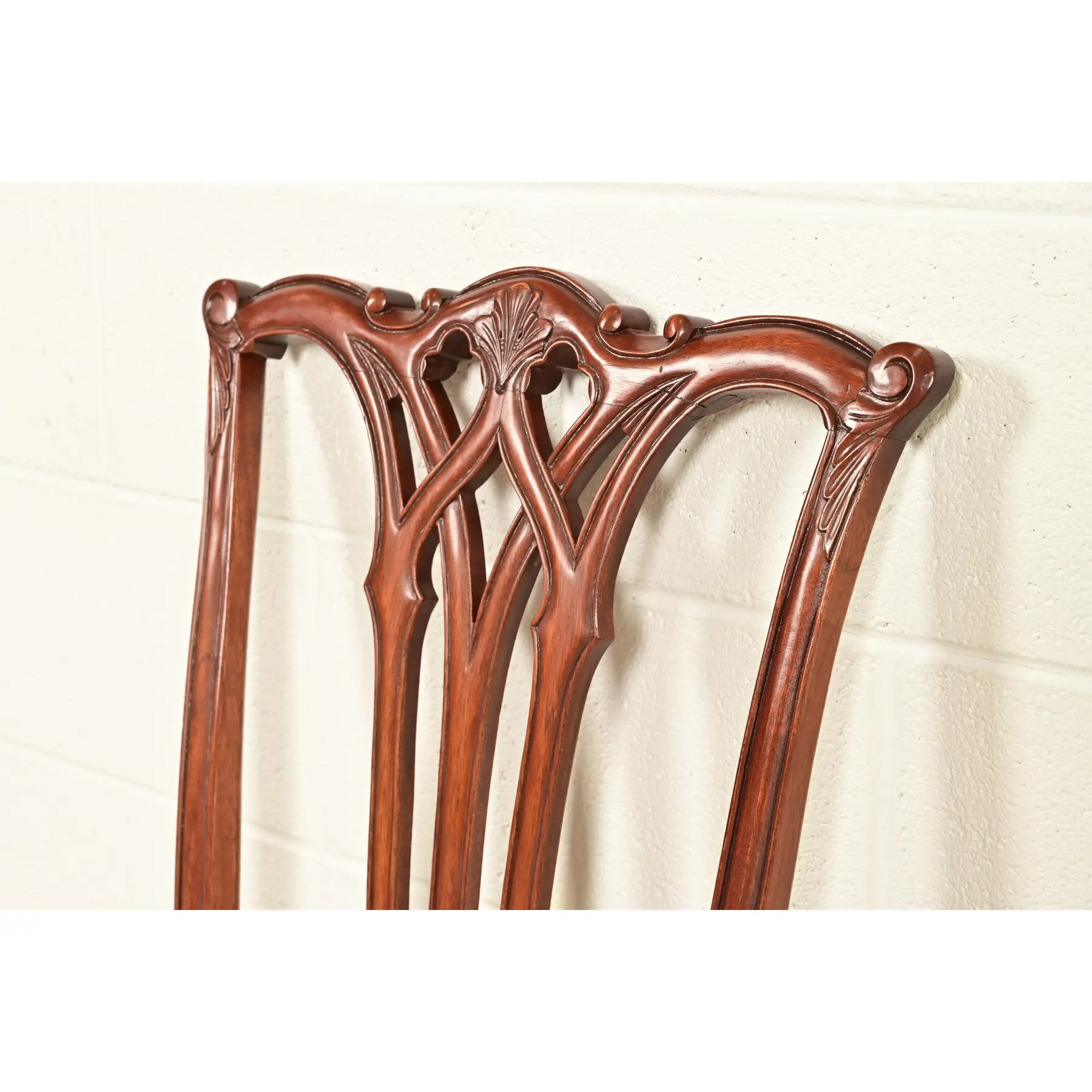 Baker Furniture Style Chippendale Carved Mahogany Side Chair or Dining Chair - Image 6