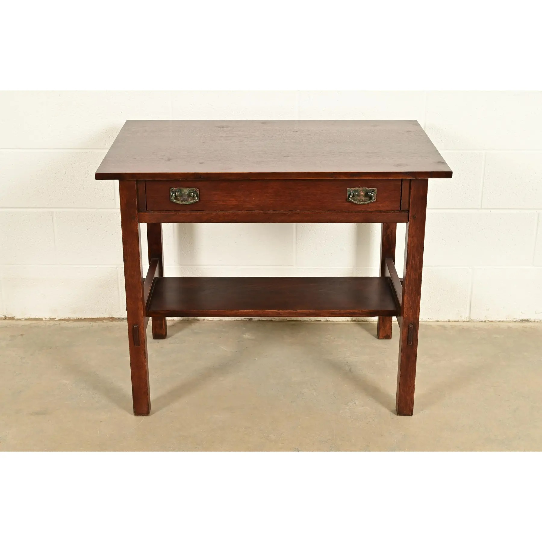 L. & J. G. Stickley Antique Mission Oak Arts & Crafts Writing Desk or Library Table, Circa 1910 - Image 3