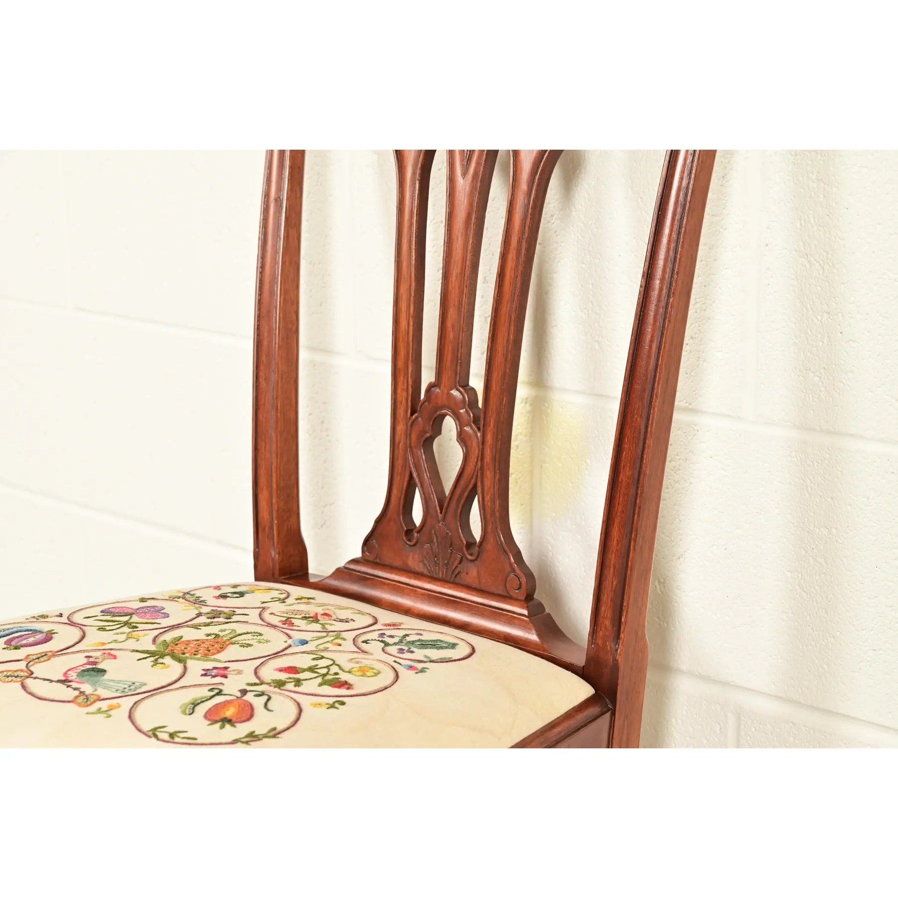 Baker Furniture Style Chippendale Carved Mahogany Side Chair or Dining Chair - Image 7