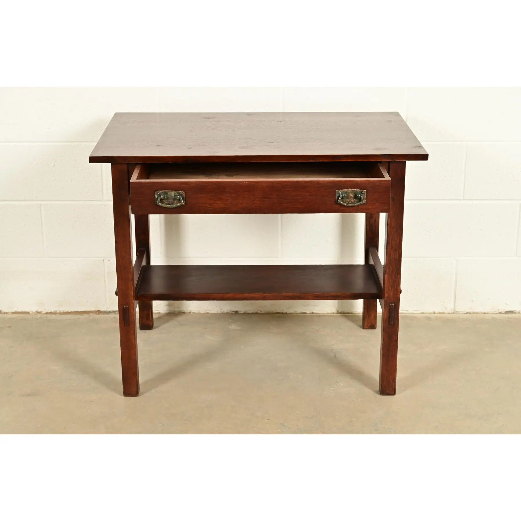 L. & J. G. Stickley Antique Mission Oak Arts & Crafts Writing Desk or Library Table, Circa 1910 - Image 5