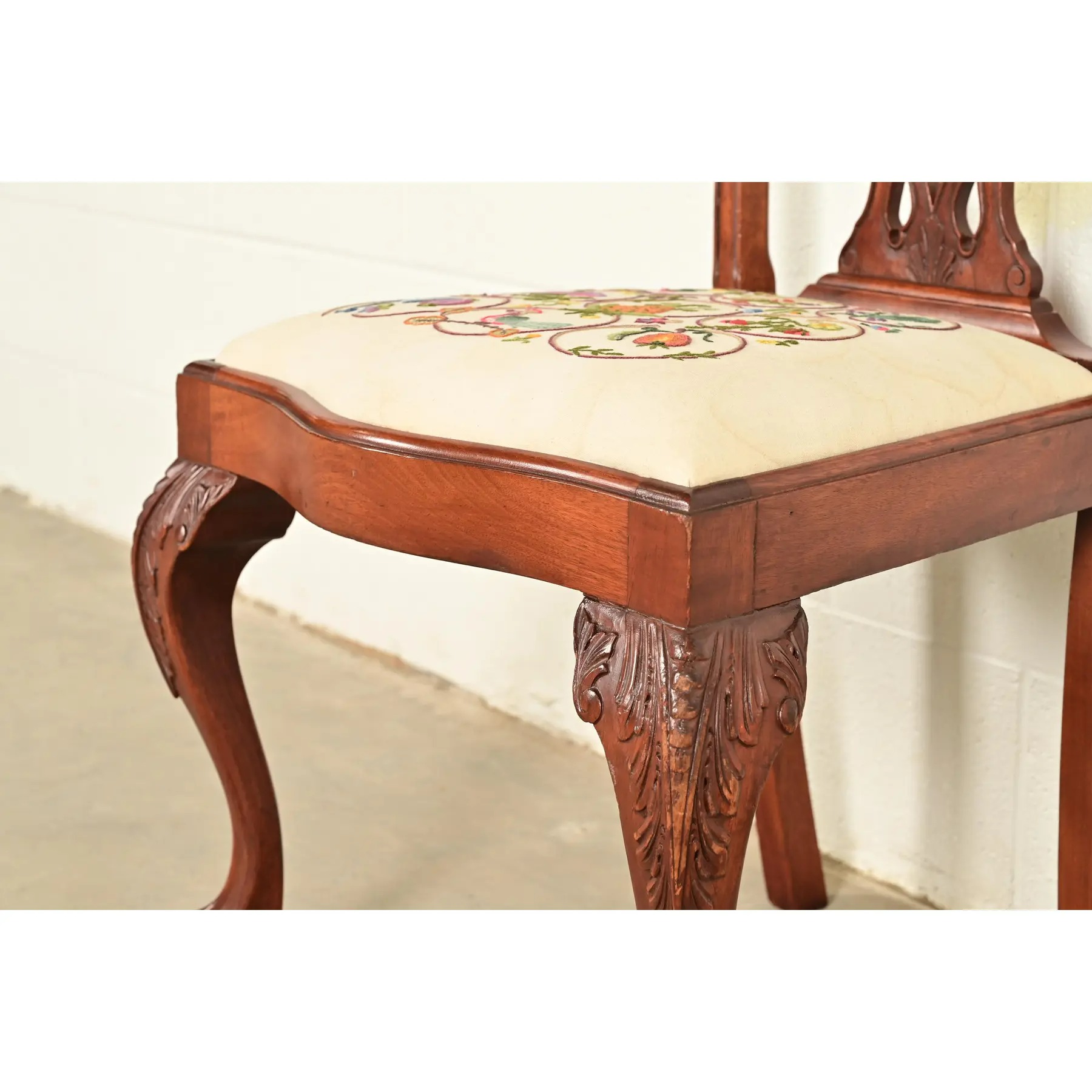 Baker Furniture Style Chippendale Carved Mahogany Side Chair or Dining Chair - Image 9