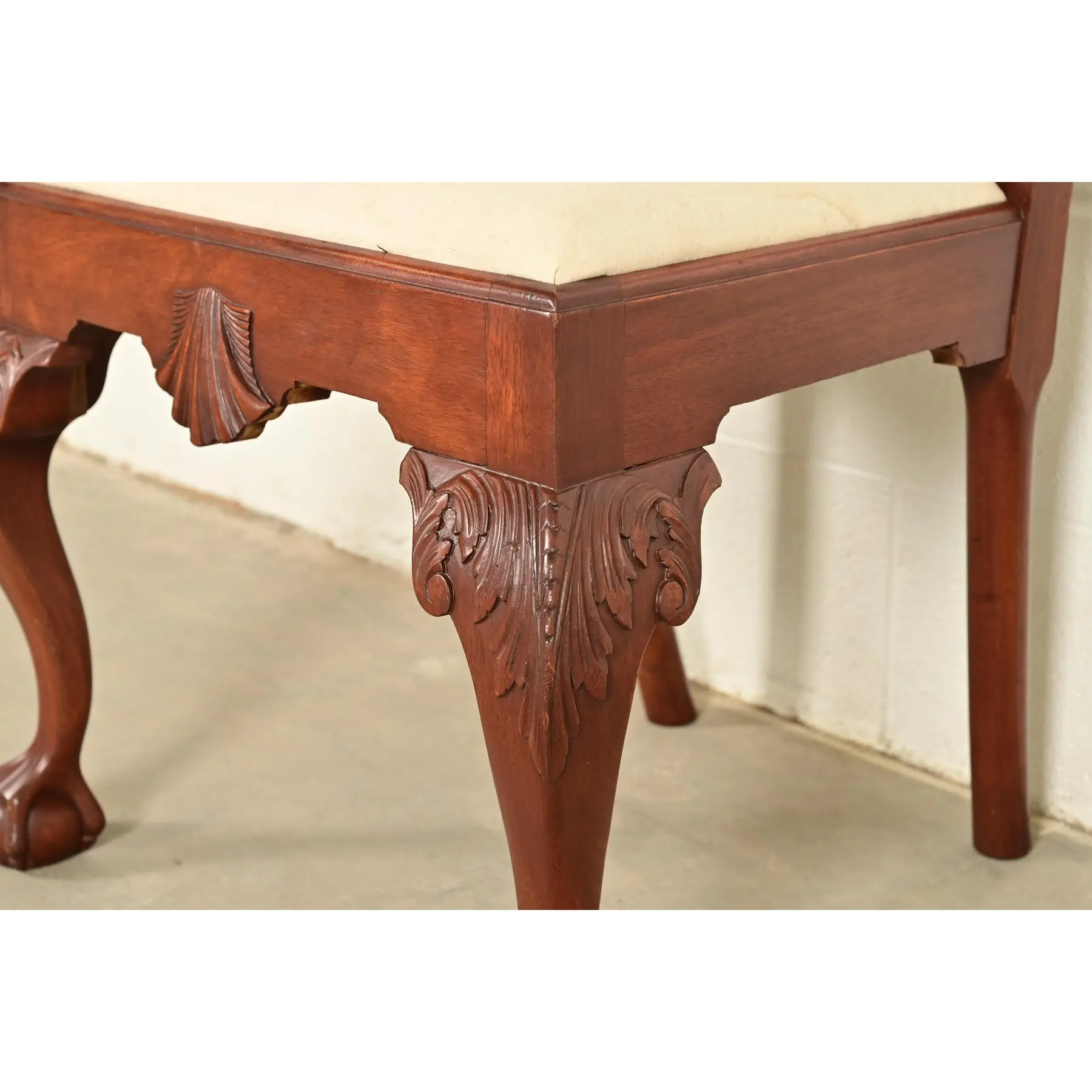 Baker Furniture Style Chippendale Carved Mahogany Side Chair or Dining Chair - Image 9