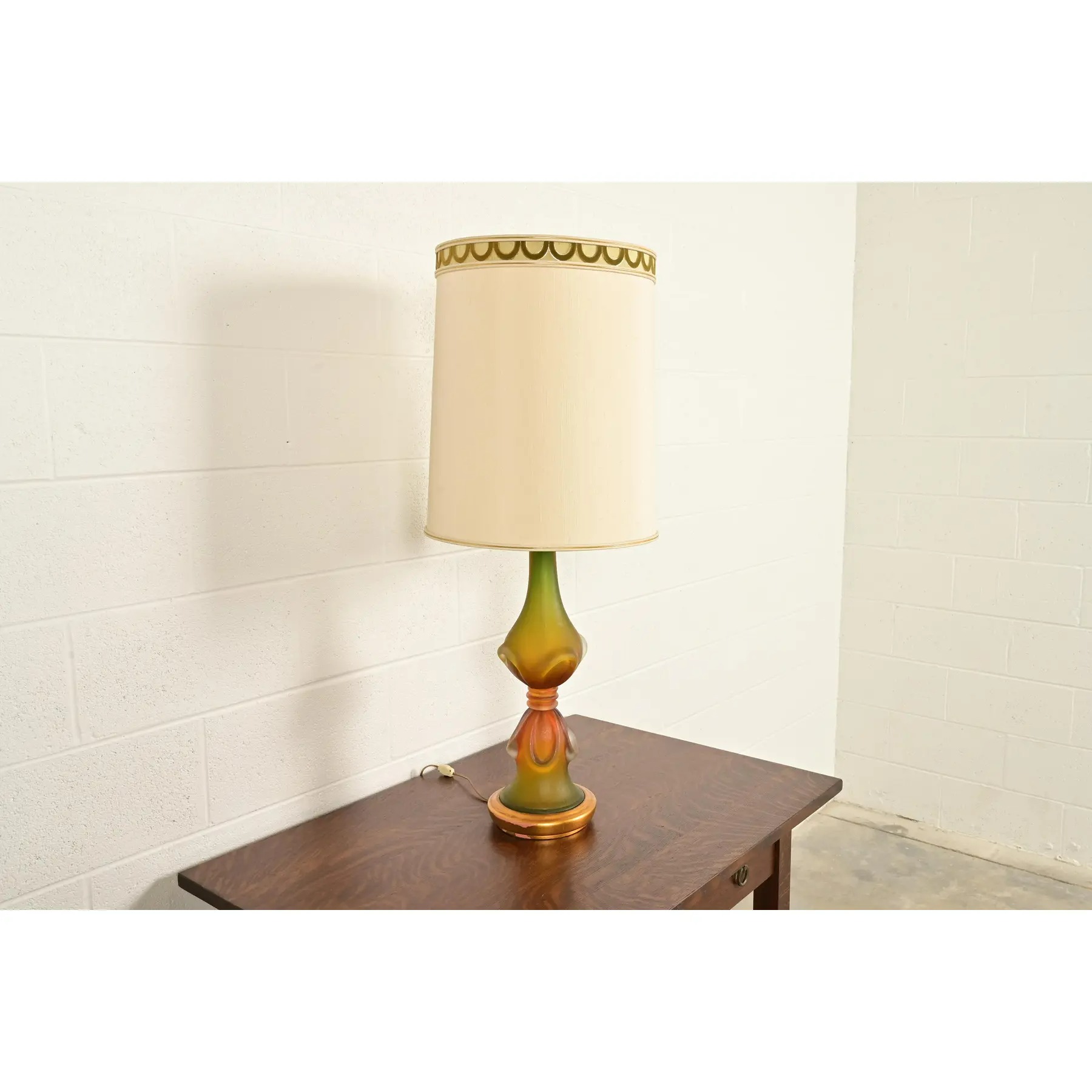 1950s Marbro Mid-Century Modern Seguso Murano Glass Italian Lamp - Image 2