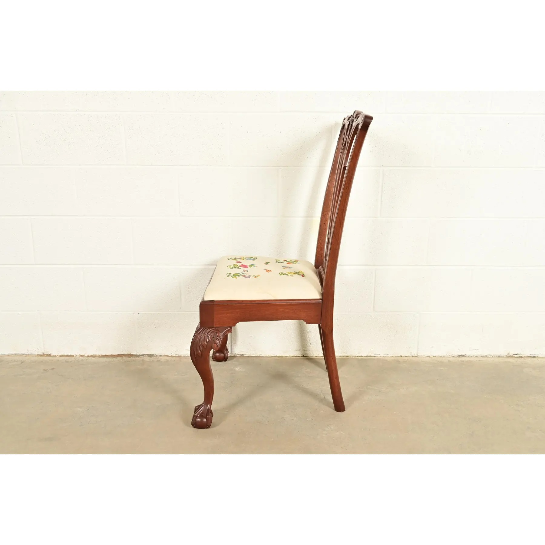 Baker Furniture Style Chippendale Carved Mahogany Side Chair or Dining Chair - Image 11