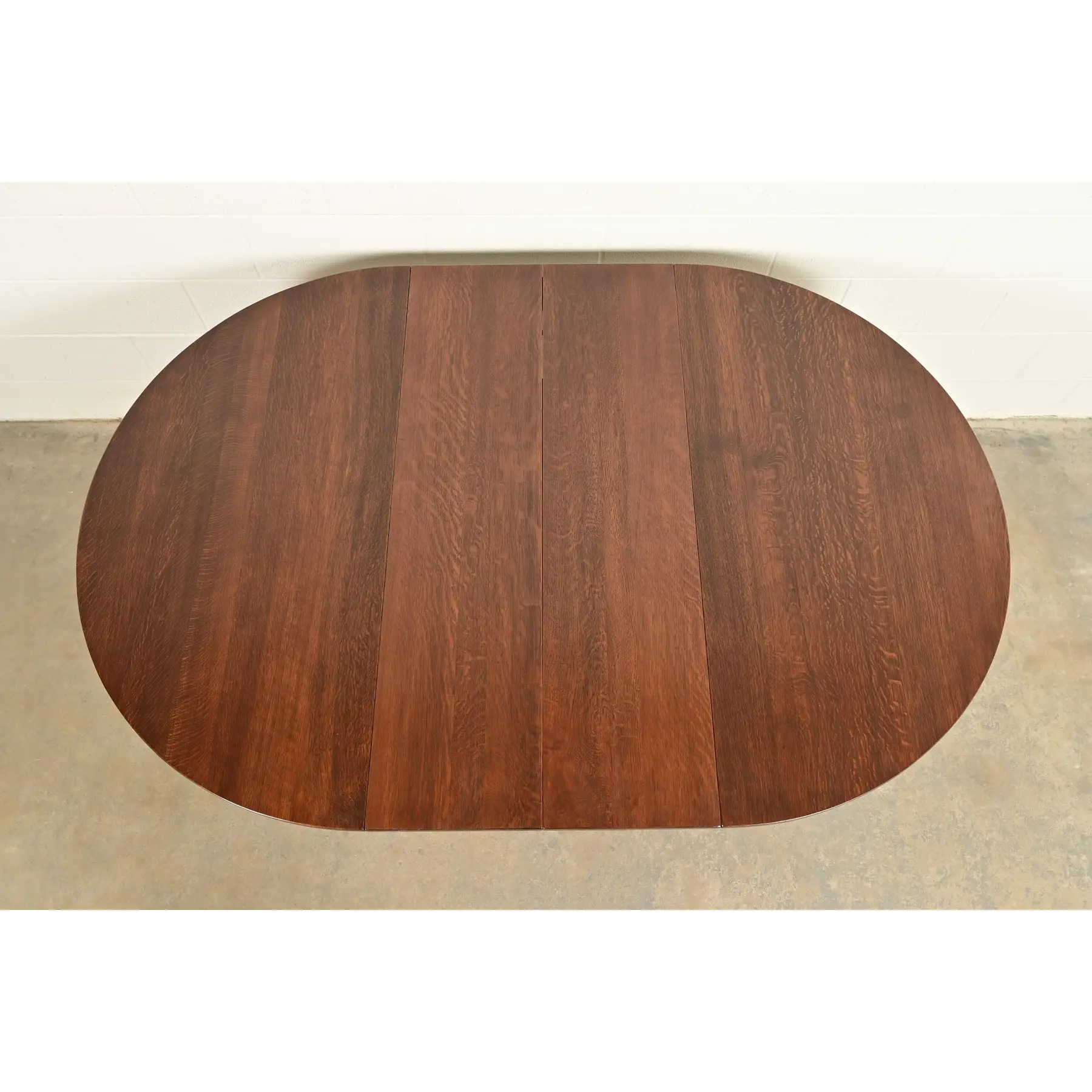 Stickley Brothers Style Antique Mission Oak Arts & Crafts Pedestal Extension Dining Table, Newly Refinished - Image 11