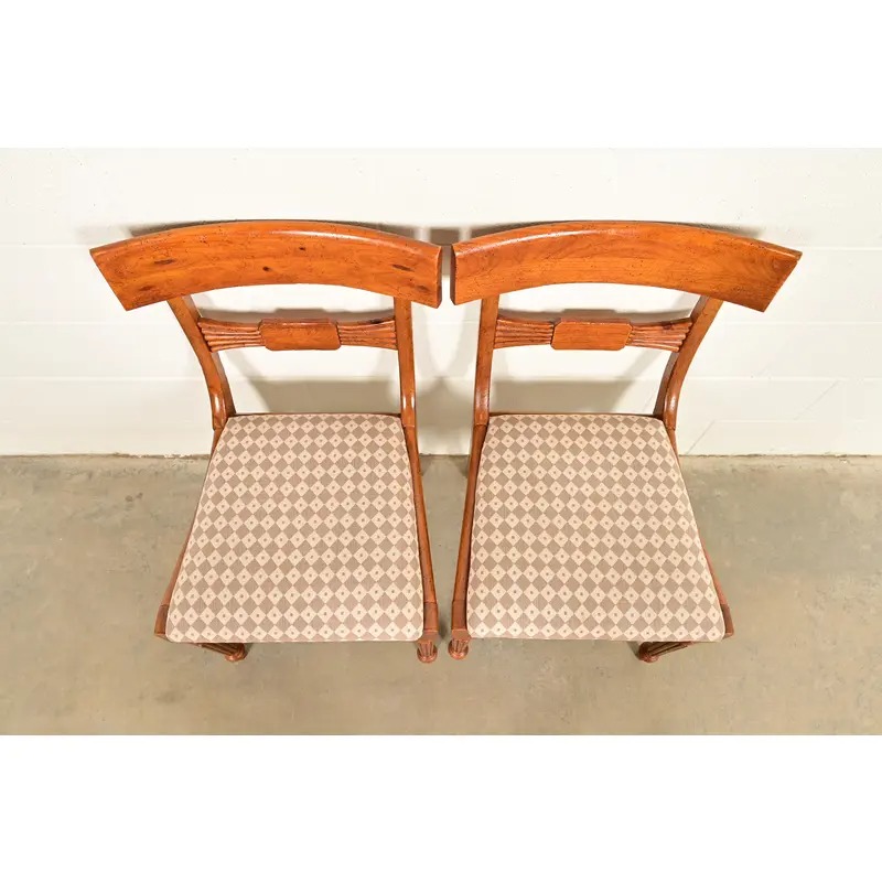 Baker Furniture English Regency Carved Maple Side Chairs or Dining Chairs, Pair - Image 5