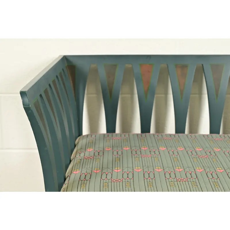Eliel Saarinen Cranbrook "The Blue Settee" Art Nouveau Settle Sofa or Bench - Image 5