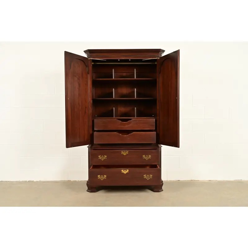 Ethan Allen Georgian Solid Cherry Wood Armoire Dresser or Gentleman's Chest - Image 5
