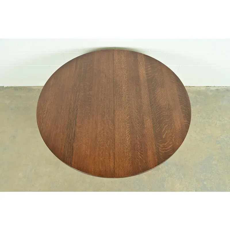 Stickley Antique Mission Oak Arts & Crafts Extension Dining Table, Newly Refinished - Image 5