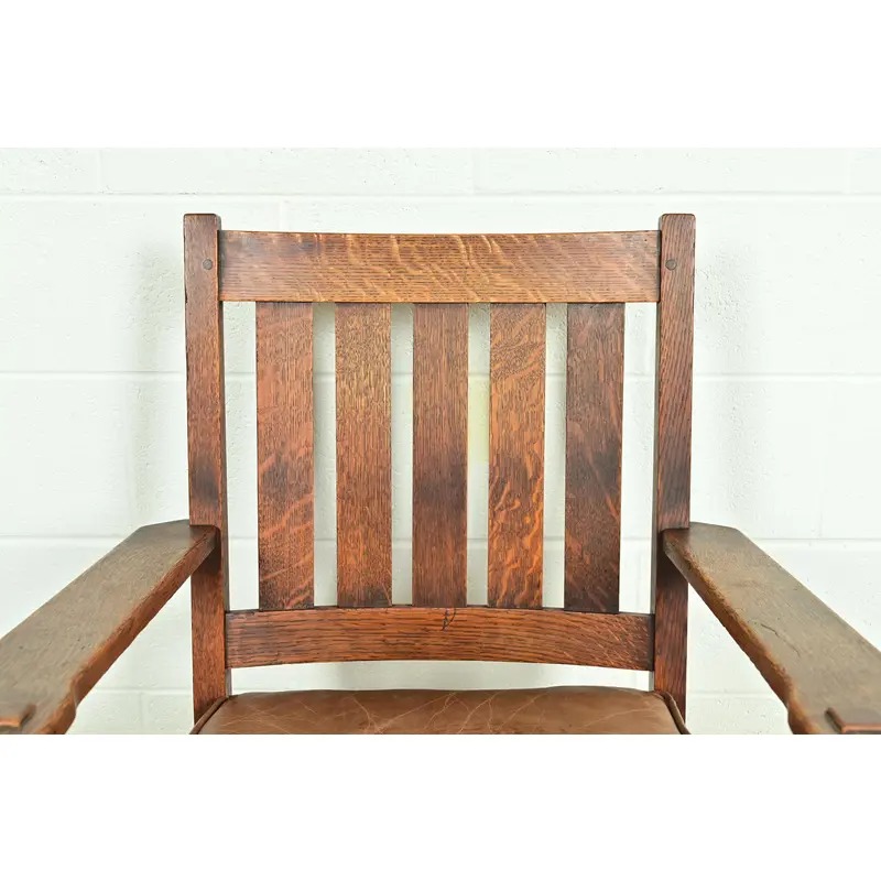 Stickley Brothers Antique Mission Oak Arts & Crafts Rocking Chair, Circa 1910 - Image 5