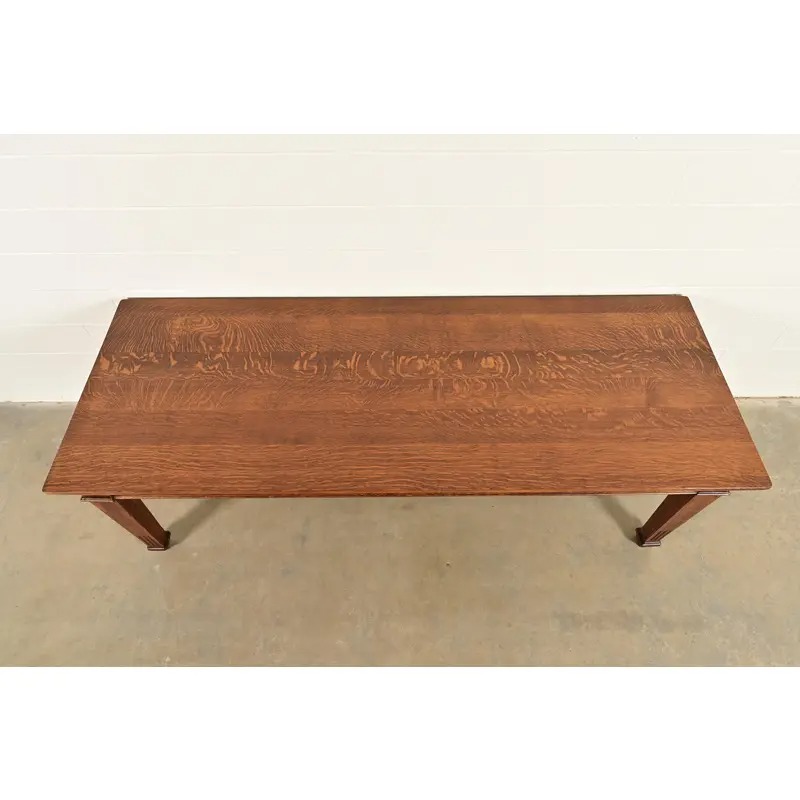 Stickley Brother's Style Antique Mission Oak Arts & Crafts Harvest Dining Table, Newly Refinished - Image 5