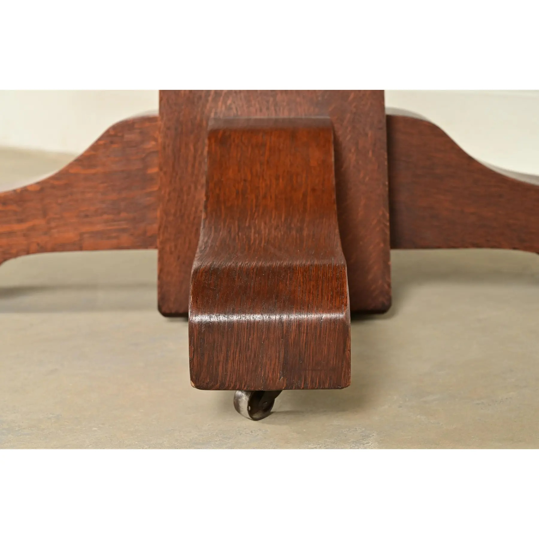 Stickley Brothers Style Antique Mission Oak Arts & Crafts Pedestal Extension Dining Table, Newly Refinished - Image 13