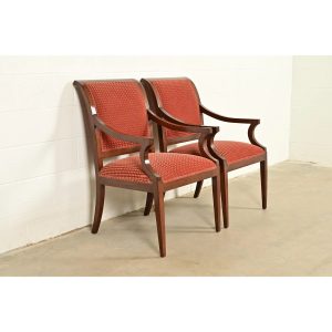 Smith & Watson Regency Carved Mahogany Armchairs, Pair