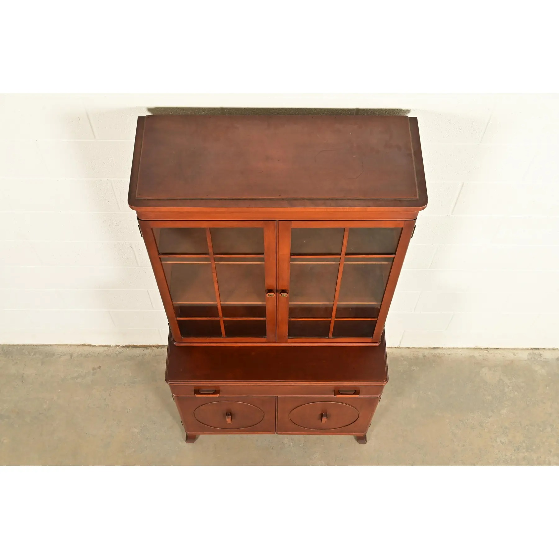 Stickley Brothers Antique Art Deco Maple Breakfront Bookcase Cabinet, Circa 1920s - Image 12