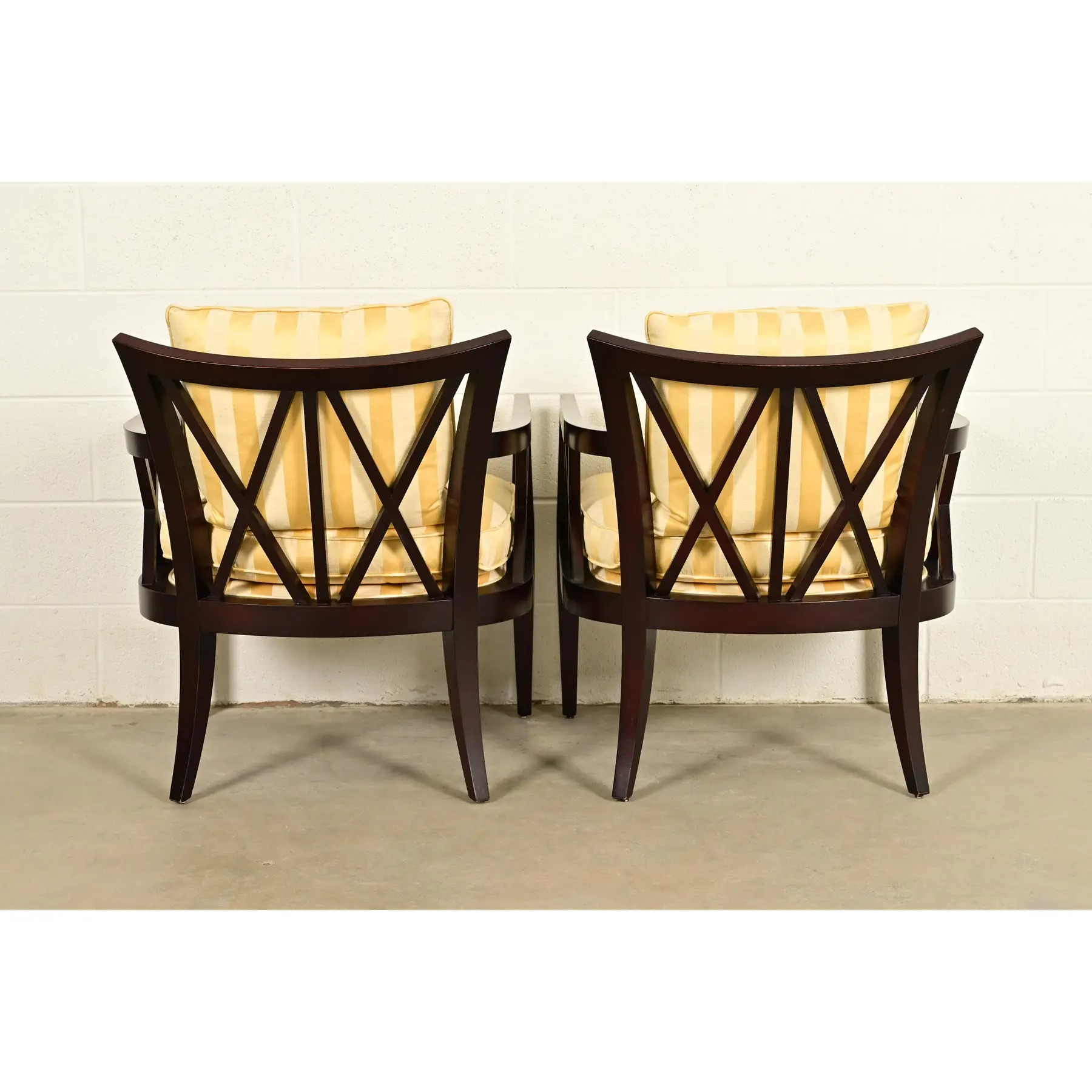 Barbara Barry for Baker Furniture Modern Regency Lounge Chairs, Pair - Image 13