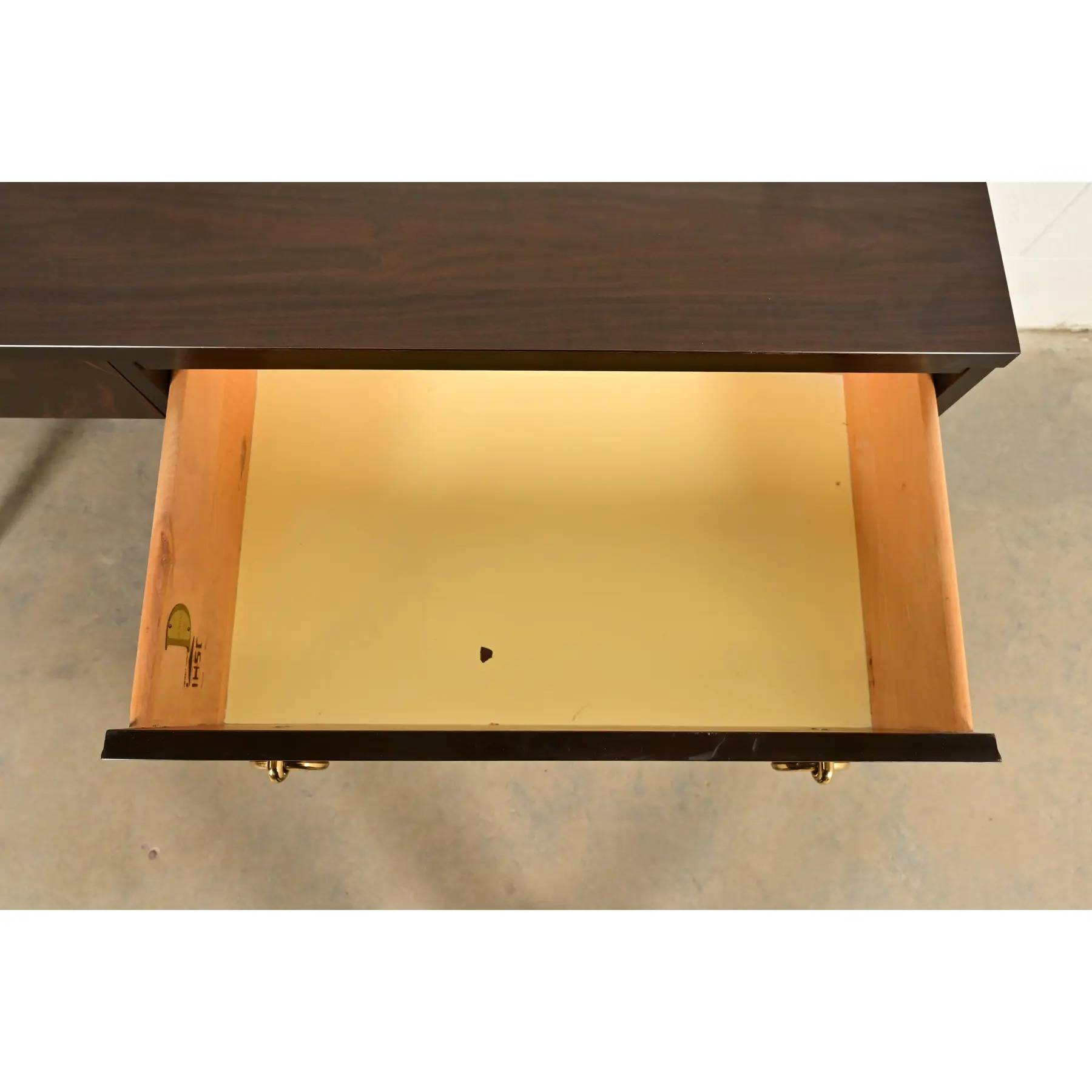Edward Wormley for Dunbar Mid-Century Modern Burl Wood Desk, 1960s - Image 7