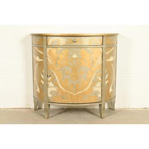Italian Neoclassical Paint Decorated Demilune Cabinet