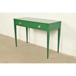 John Widdicomb Antique Federal Green Lacquered Console or Entry Table, Newly Refinished