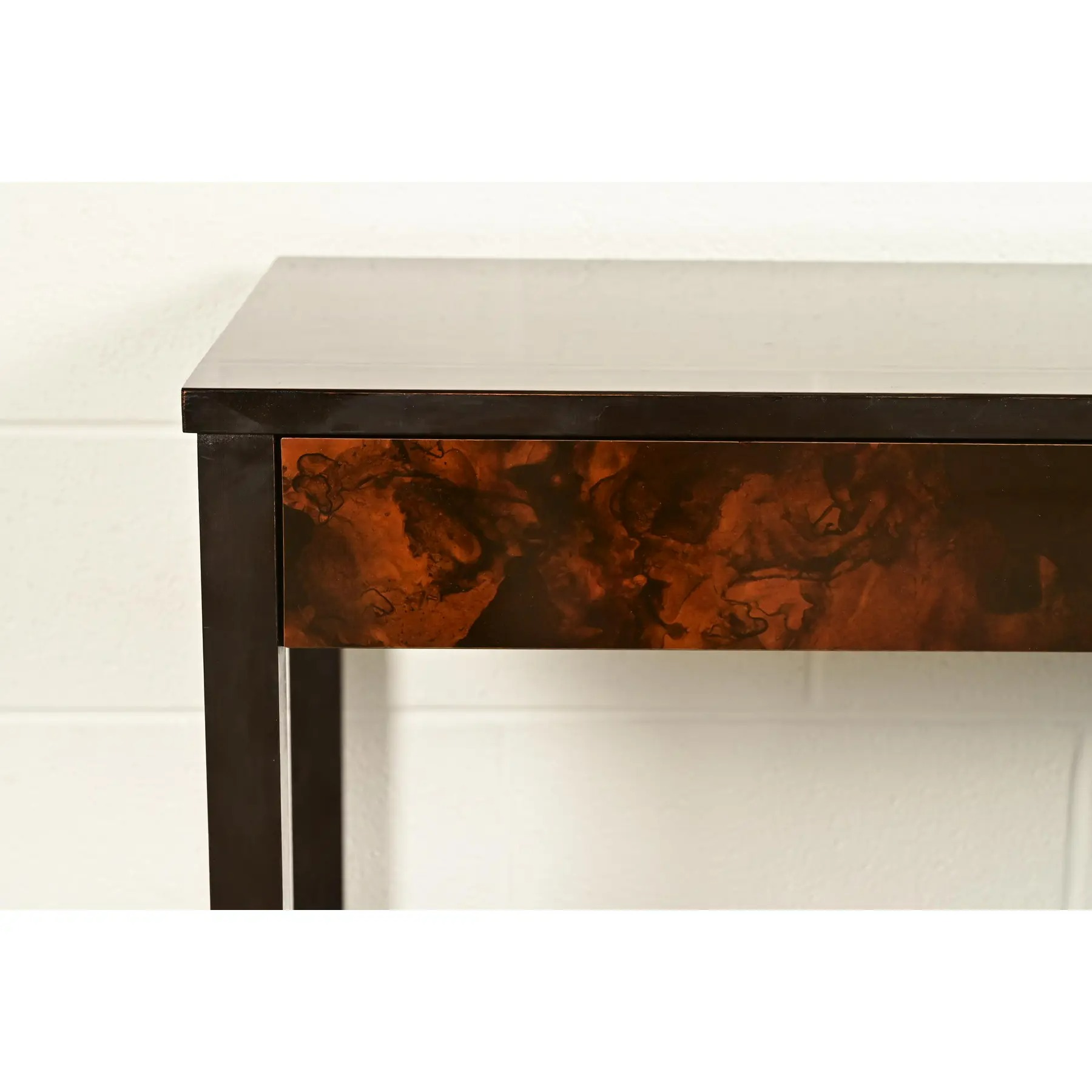 Edward Wormley for Dunbar Mid-Century Modern Burl Wood Desk, 1960s - Image 10