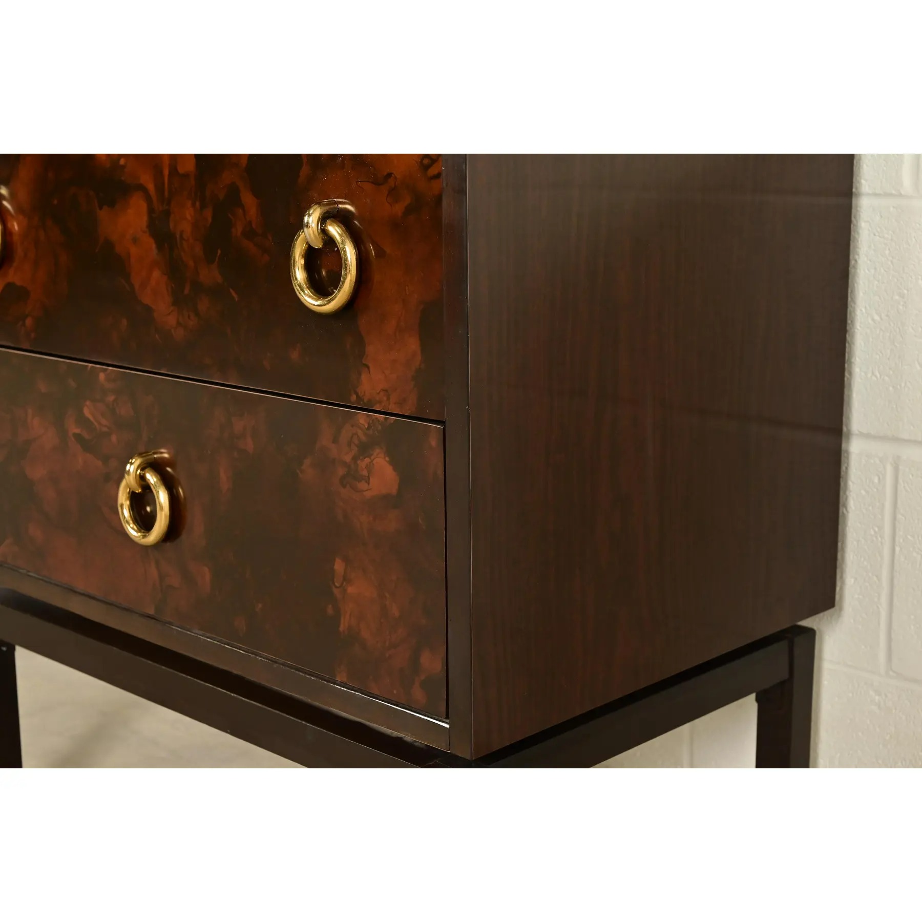 Edward Wormley for Dunbar Mid-Century Modern Burl Wood Desk, 1960s - Image 12