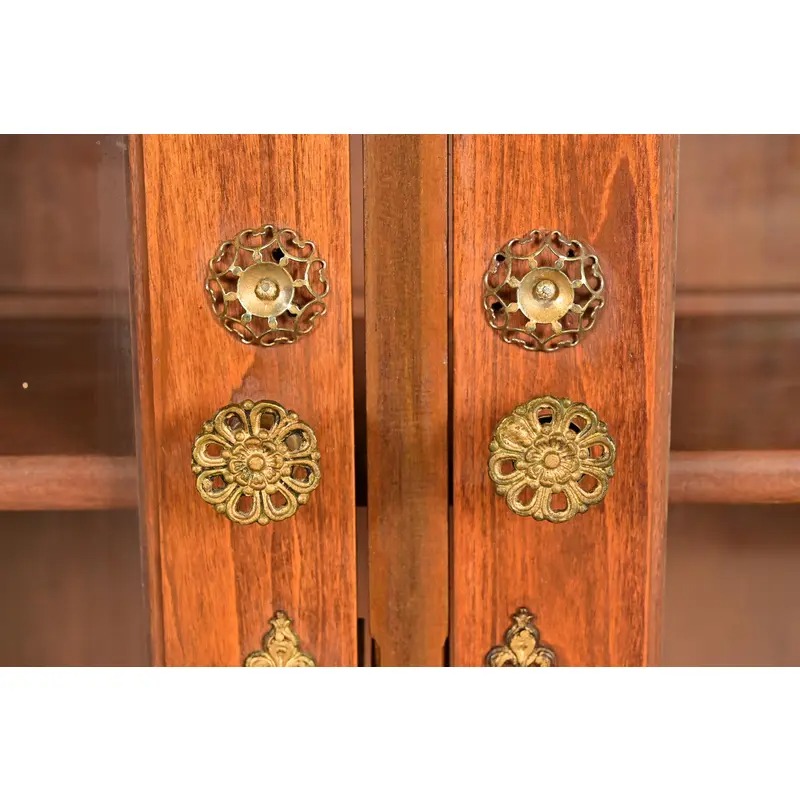 Antique Victorian Carved Walnut Bookcase, Circa 1890s - Image 6